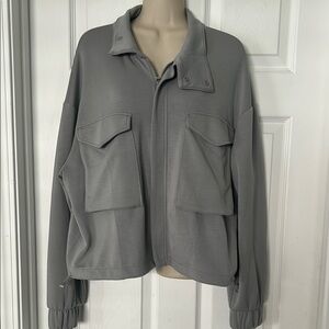 Yogalicious Gray Snap Collar Jacket